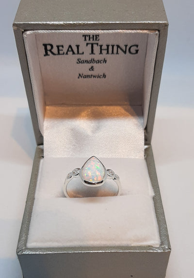 Opal Teardrop Ring