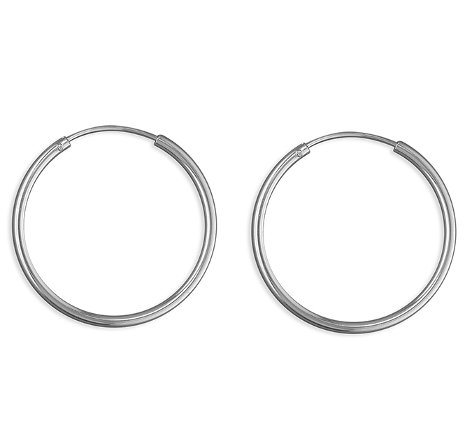 25mm Silver Hoop Earrings