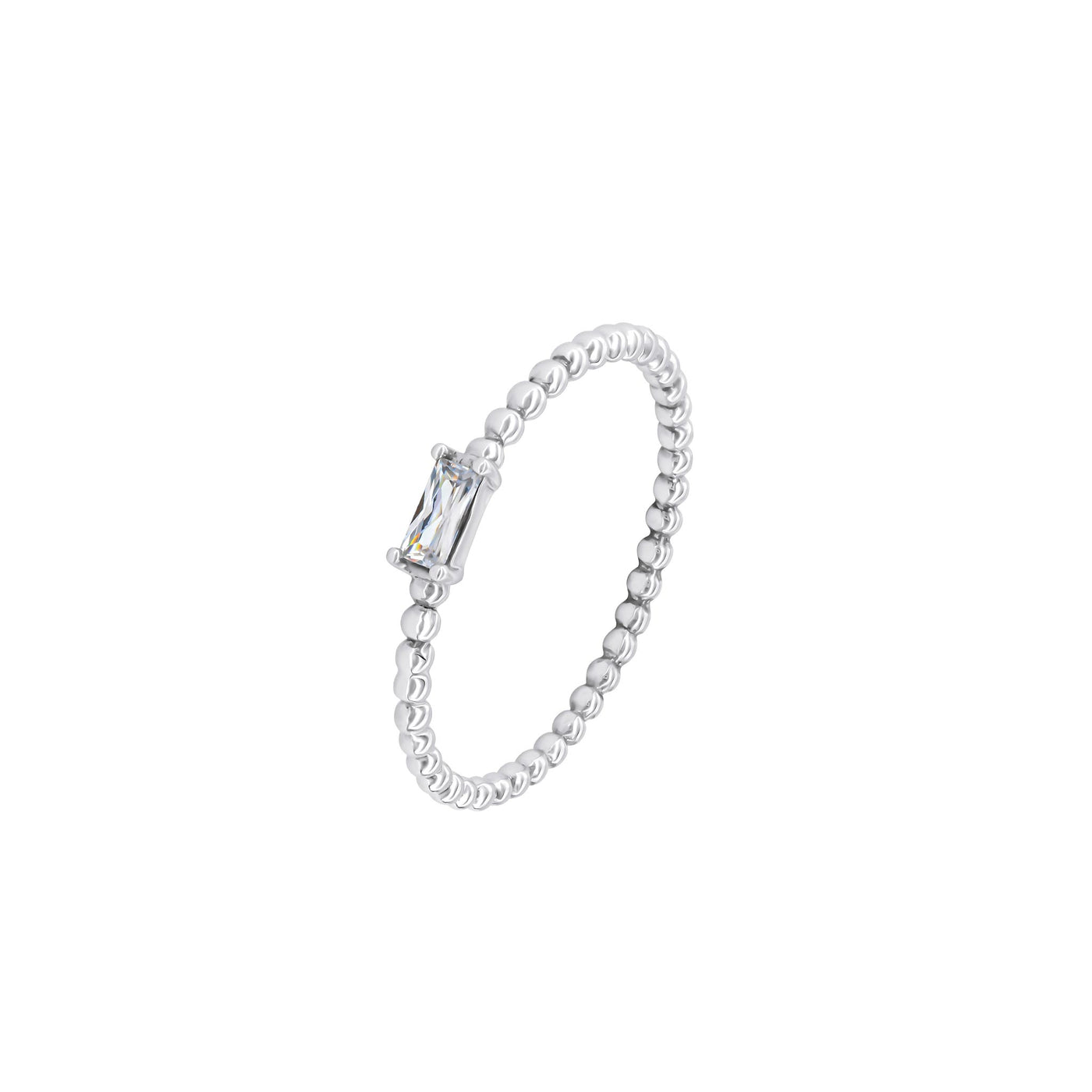 Dew Silver Bobble Crystal Ring