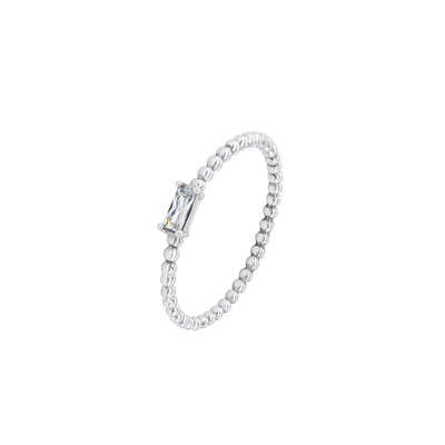 Dew Silver Bobble Crystal Ring