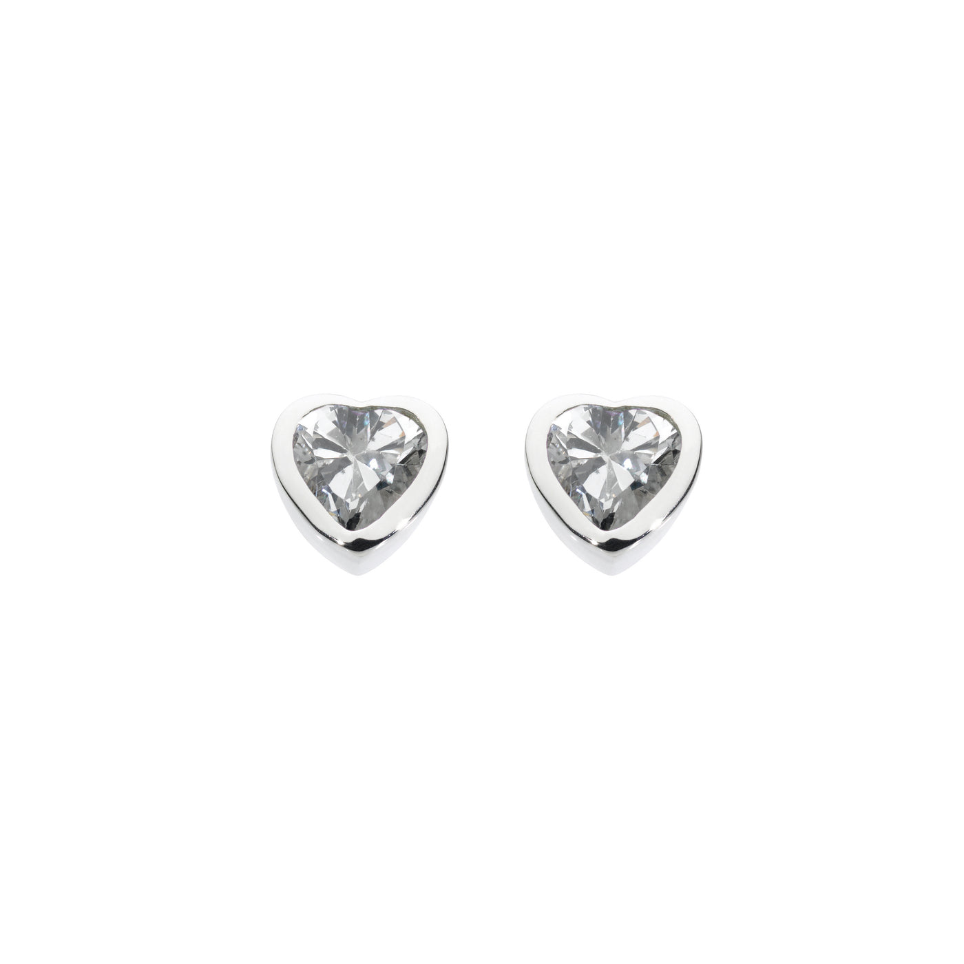 Dew Crystal Heart Stud Earrings