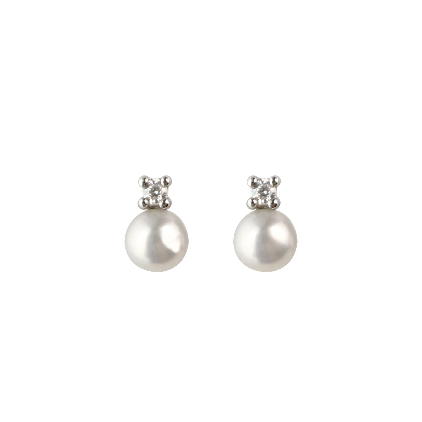 Dew Pearl & Crystal Stud Earrings
