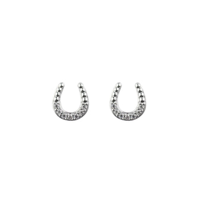 Dew Horseshoe Crystal Stud Earrings