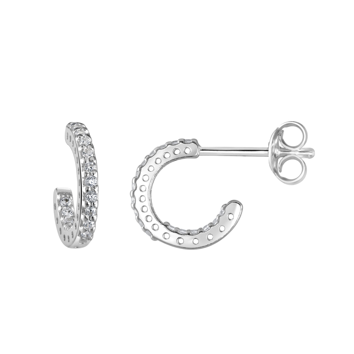 Dew CZ Huggie Hoop Earrings