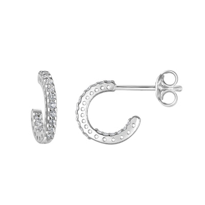 Dew CZ Huggie Hoop Earrings