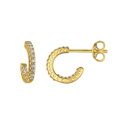 Dew Gold Crystal Small Hoop Earrings