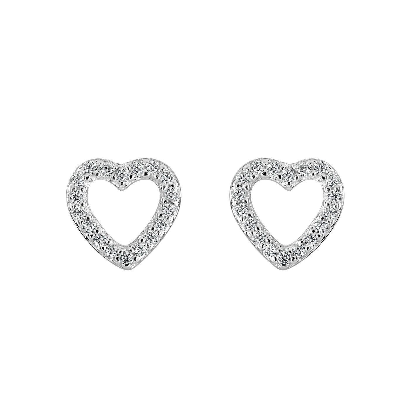 Dew Heart Crystal Stud Earrings