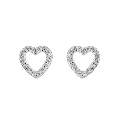 Dew Heart Crystal Stud Earrings