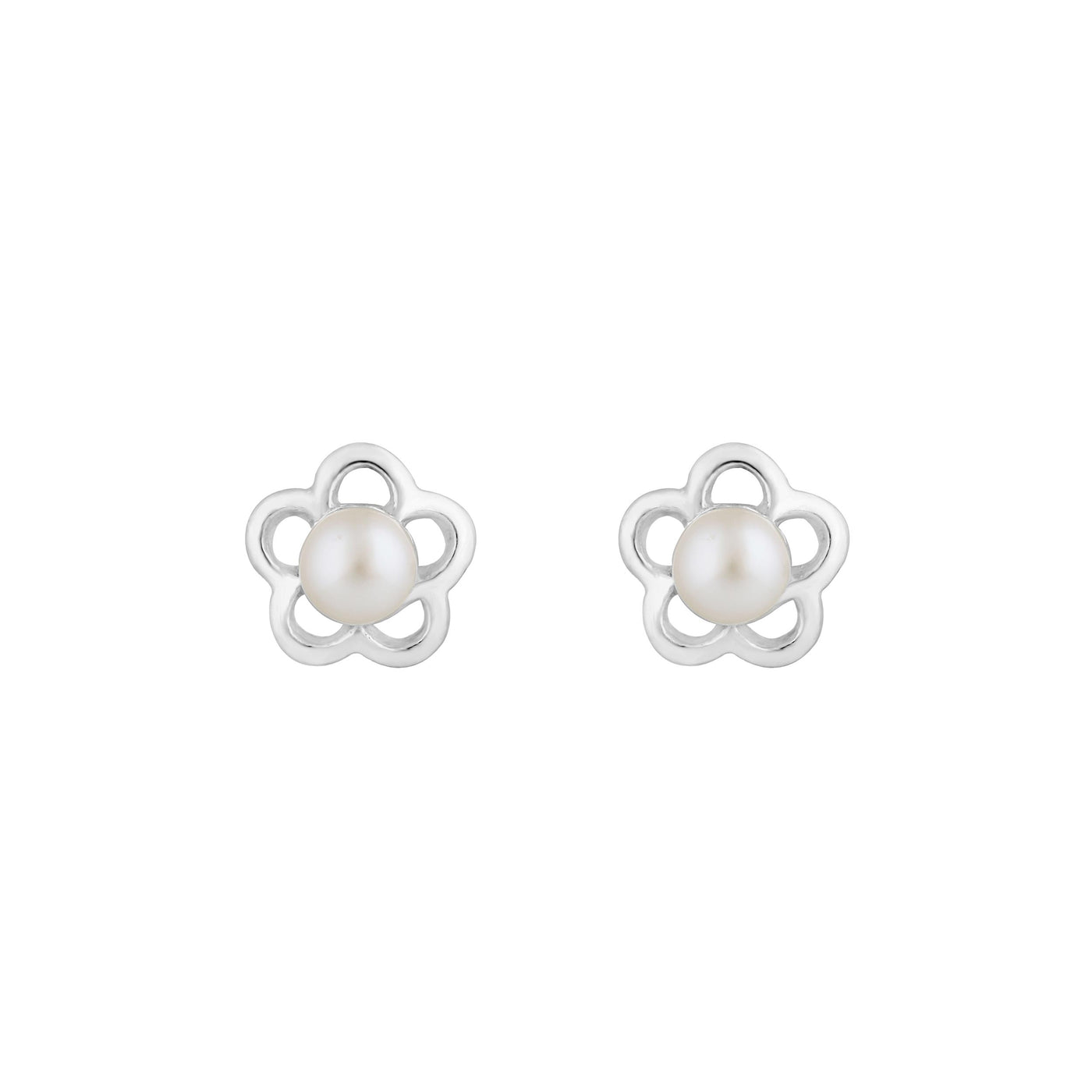 Dew Flower Pearl Stud Earrings