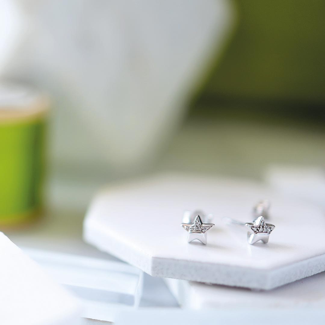 Kit Heath Mini Sparkle Star Stud Earrings