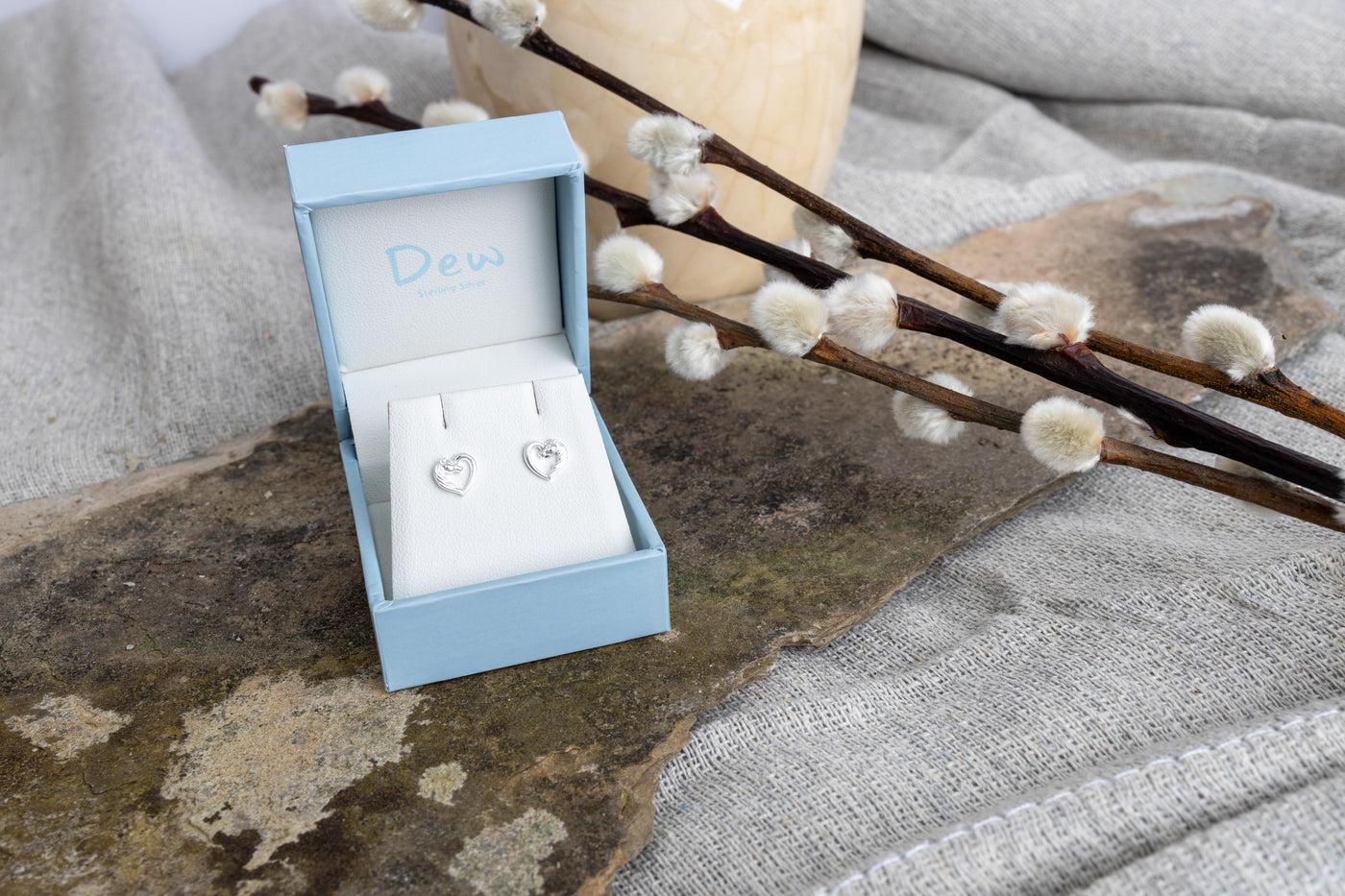 Dew Horse Heart Stud Earrings