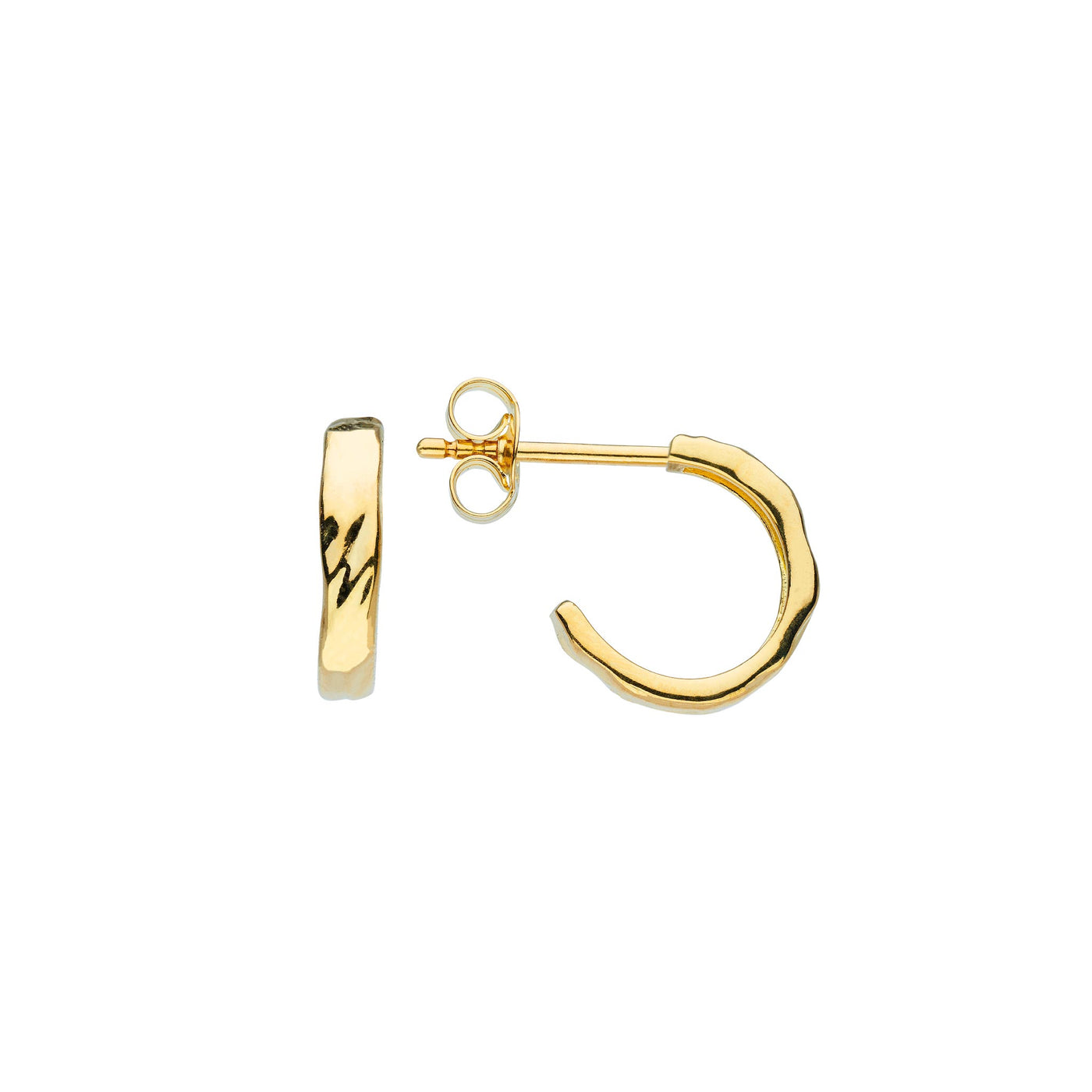 Dew Gold Ripple Hoop Earrings