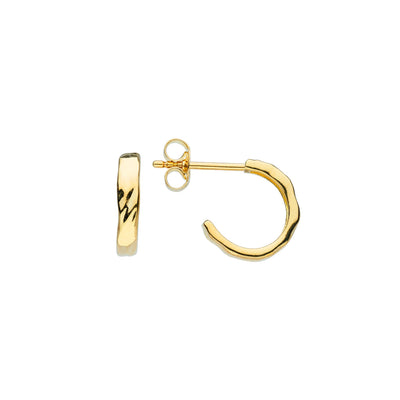 Dew Gold Ripple Hoop Earrings