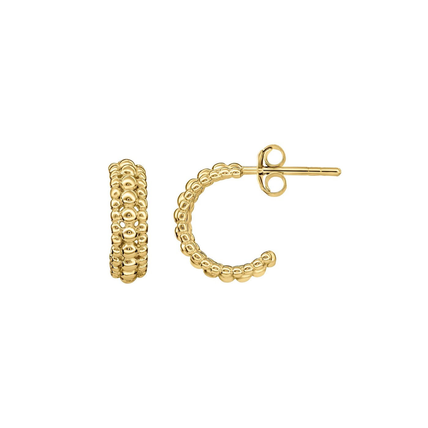 Dew Gold Beaded Hoop Earrings