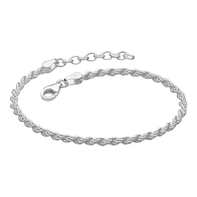 Dew Silver Rope Twist Bracelet