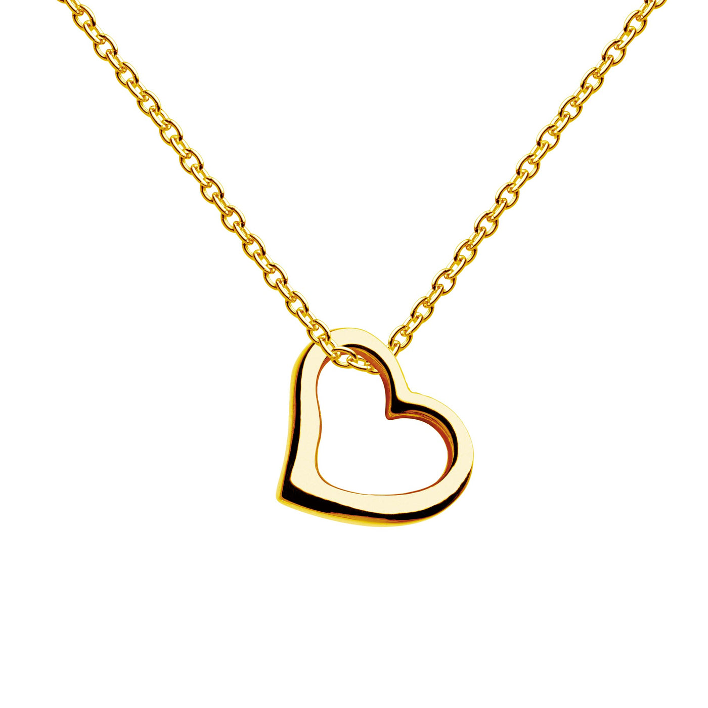 Dew Gold Tilted Open Heart Necklace