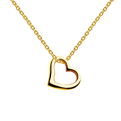 Dew Gold Tilted Open Heart Necklace