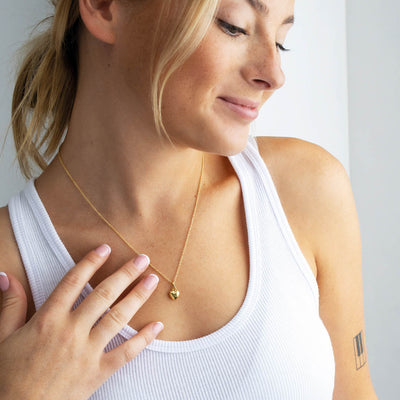Dew Gold Puff Heart Necklace