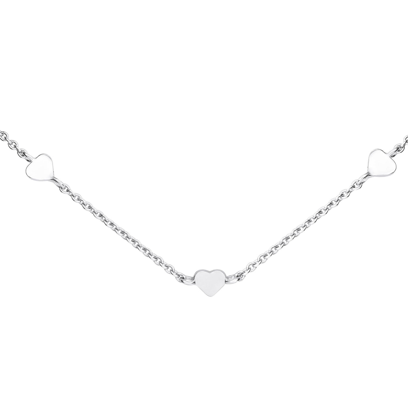 Dew Silver Heart Chain Necklace