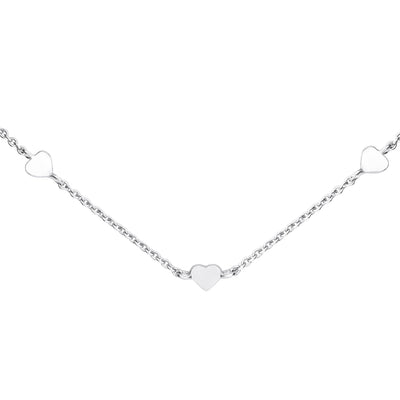 Dew Silver Heart Chain Necklace