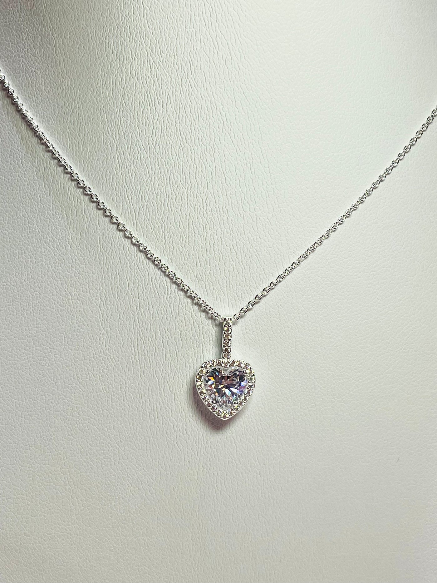 Crystal Halo Heart Necklace