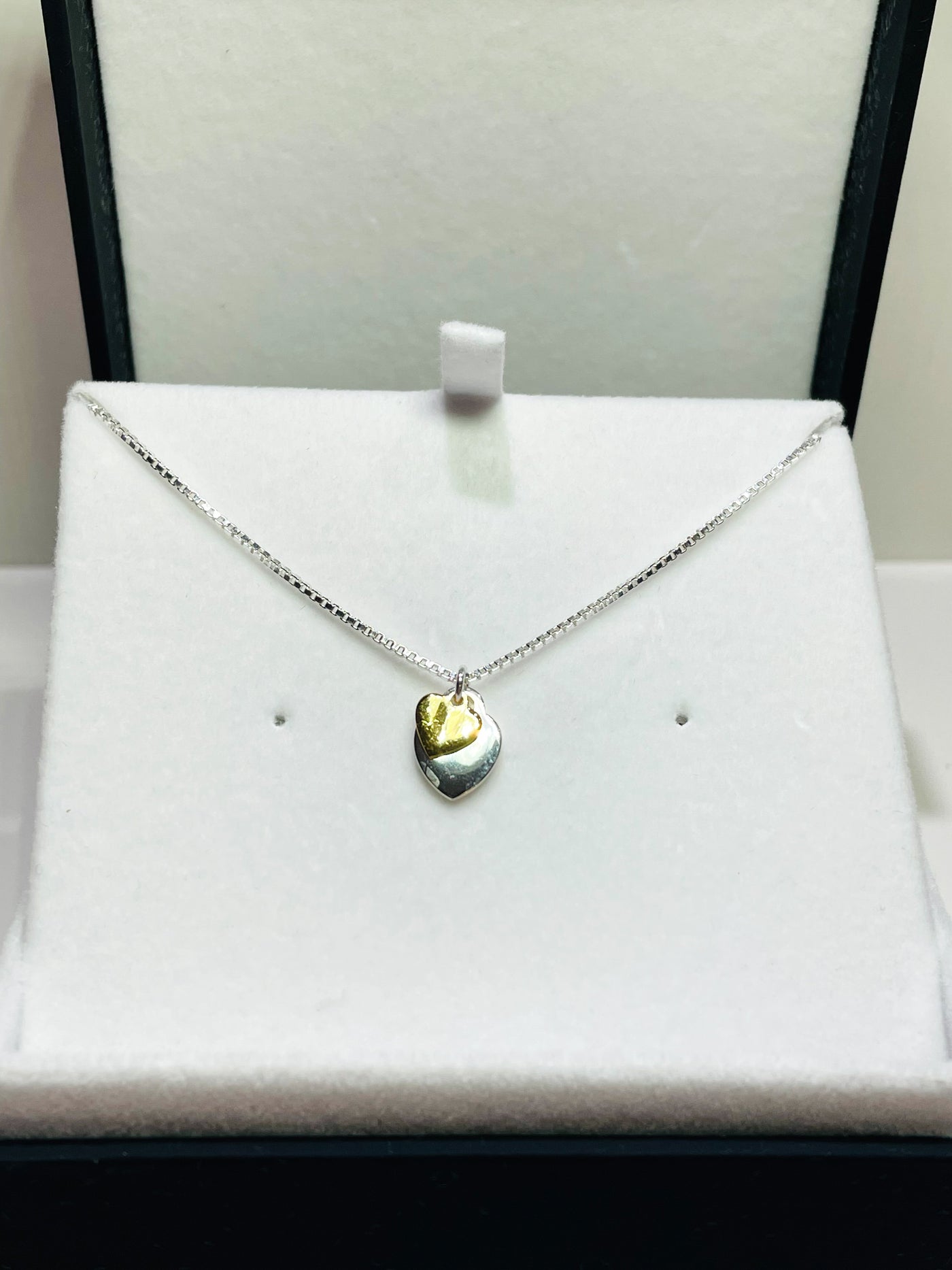 Gold & Silver Double Heart Necklace