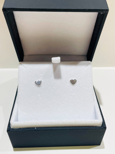 Sparkle Heart Stud Earrings