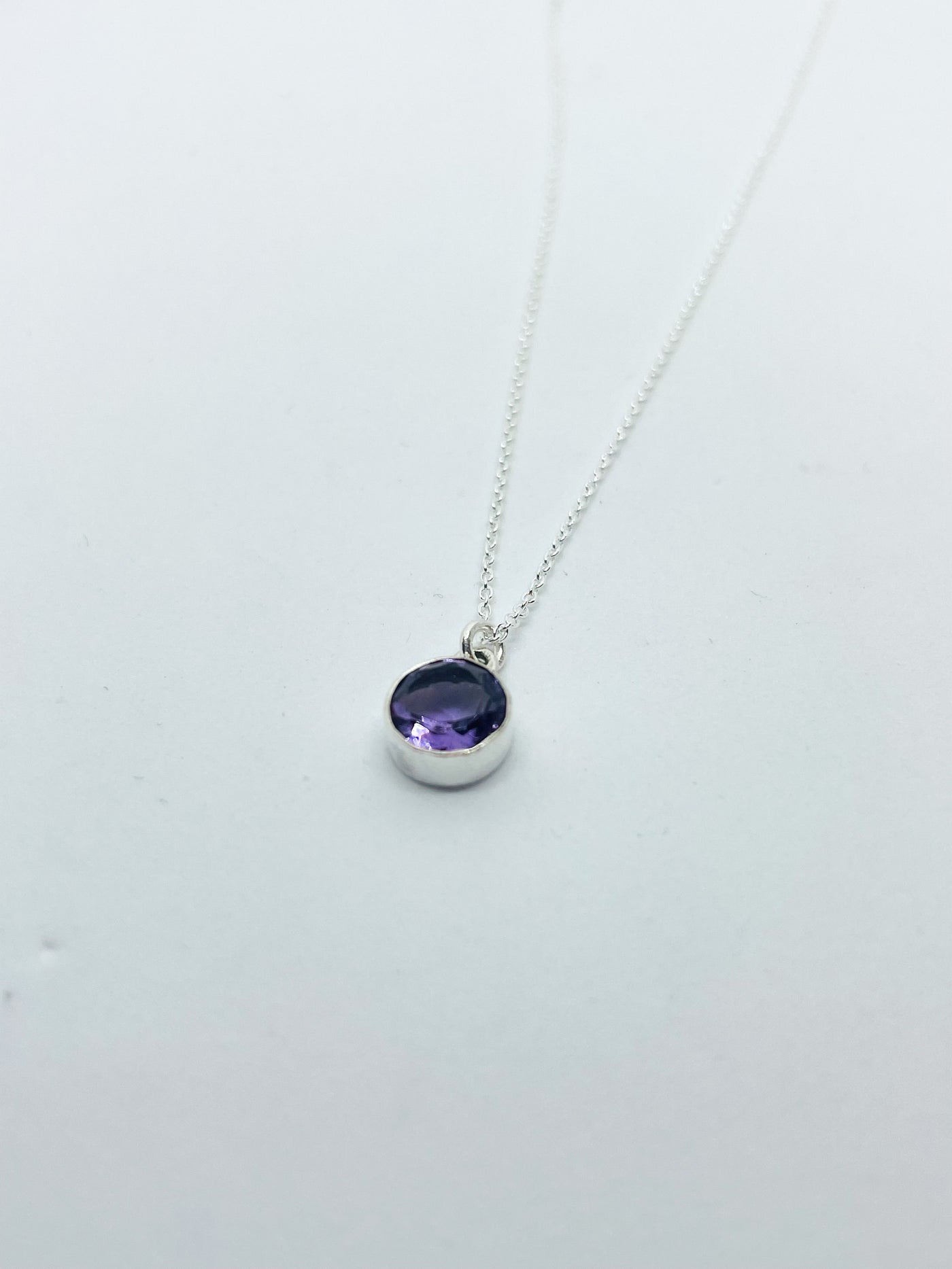 Silver Dainty Amethyst Pendant