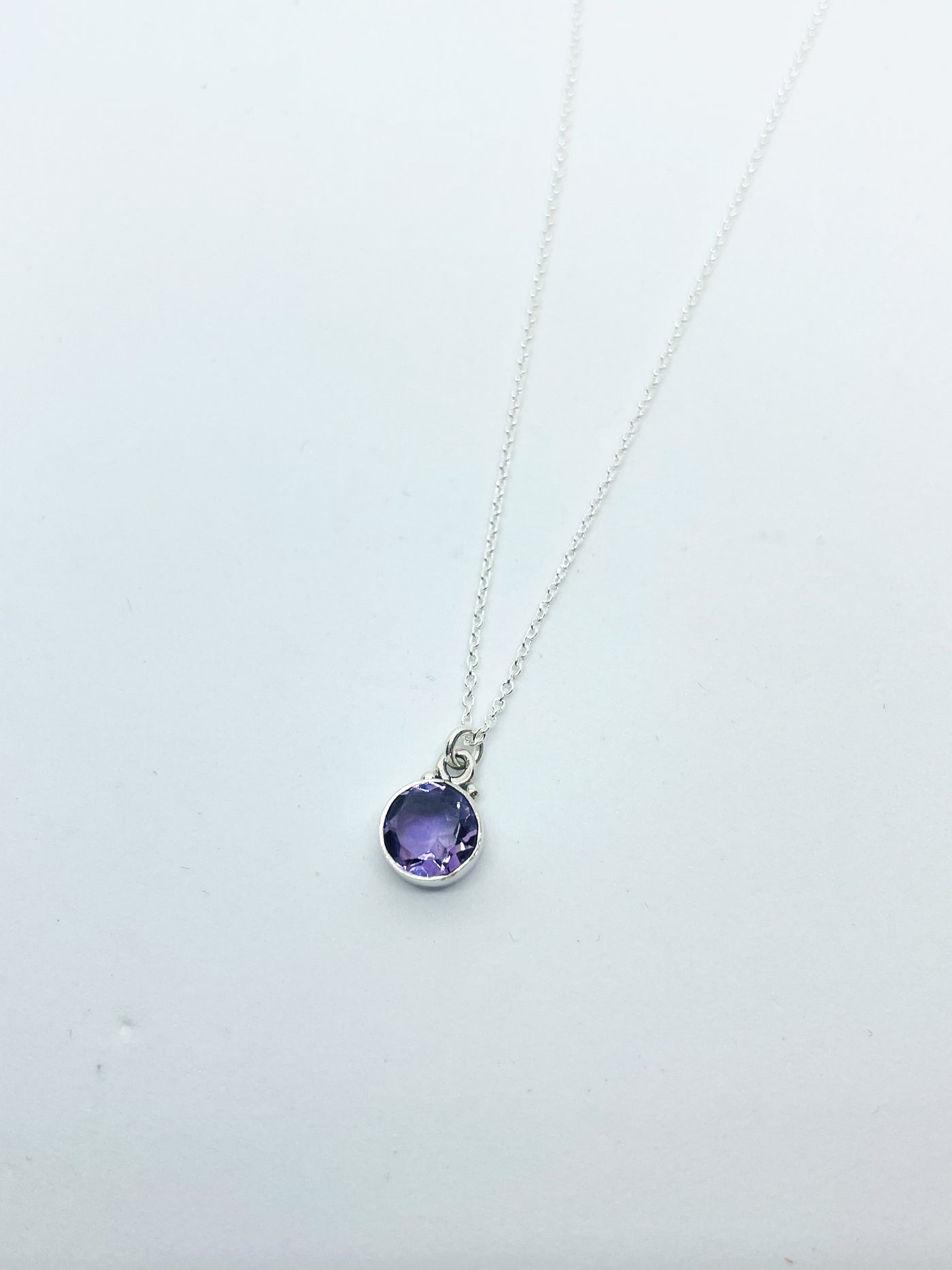 Silver Dainty Amethyst Pendant