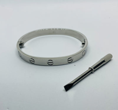 Silver Screw Bangle