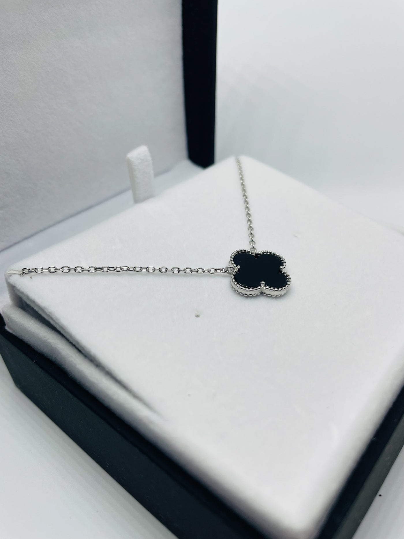 Black Onyx Flower Necklace