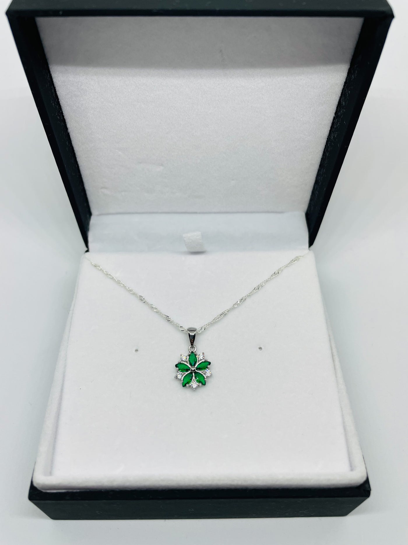 Emerald Green Flower Pendant