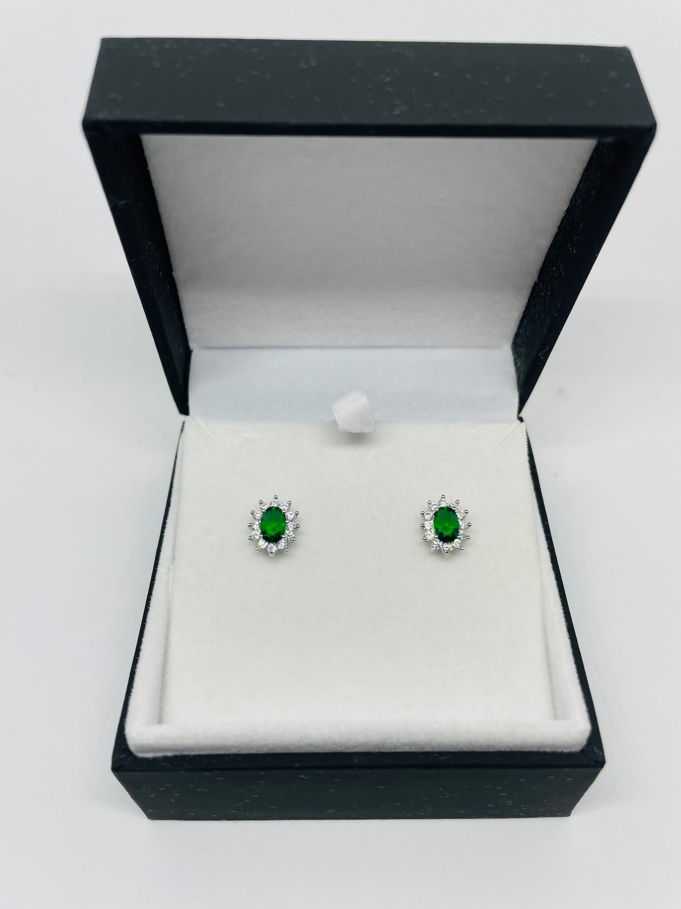 Emerald Green Cluster Stud Earrings