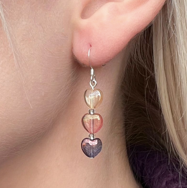 Carrie Elspeth Lustre Hearts Drop Earrings
