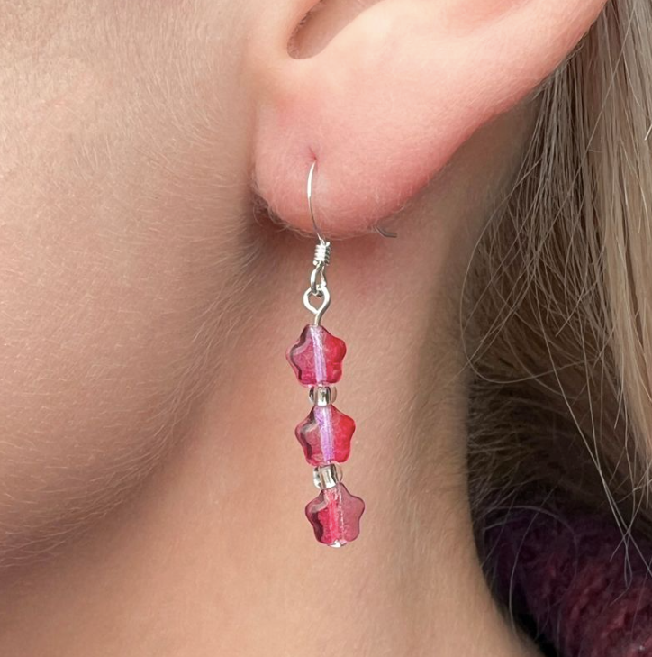 Carrie Elspeth Pink Twinkles Drop Earrings