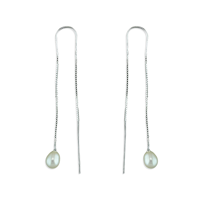 Pearl Pull Through Drop Earrings