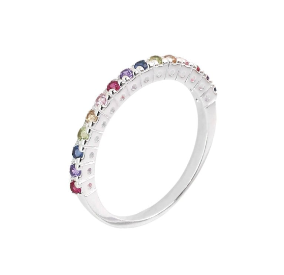 Dew Rainbow Crystal Eternity Ring
