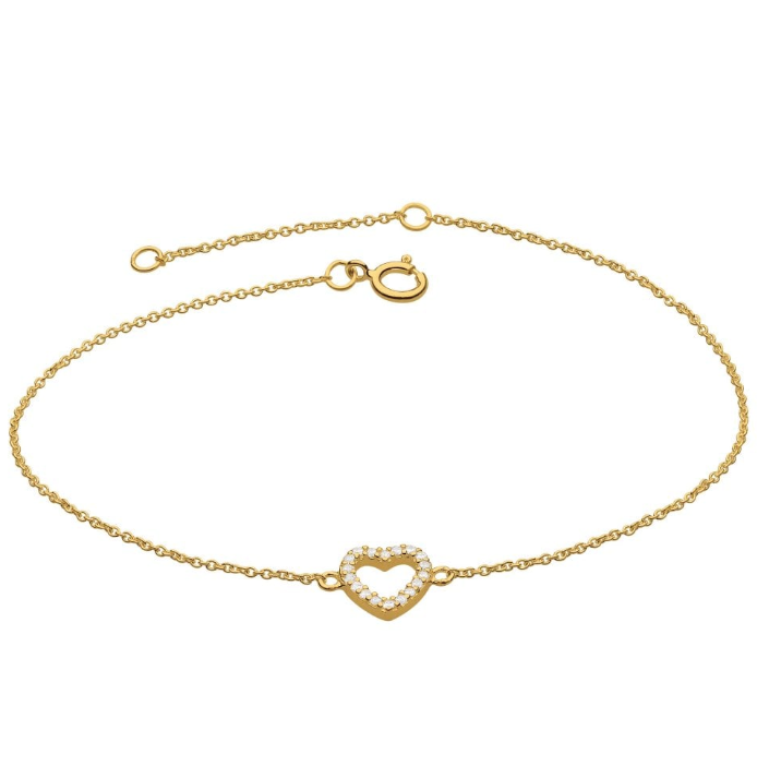 Dew Gold Crystal Heart Bracelet