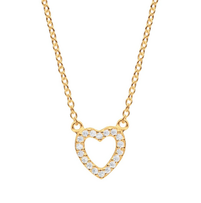 Dew Gold Crystal Heart Necklace
