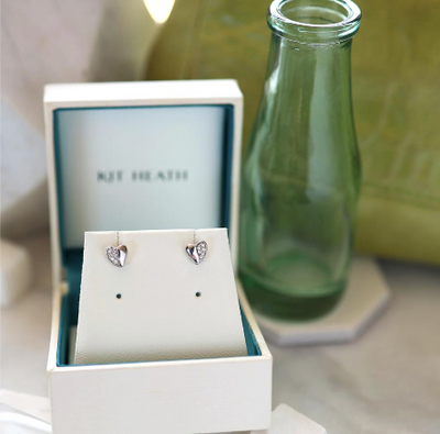 Kit Heath Mini Sparkle Sweet Heart Stud Earrings