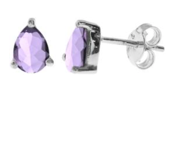 Amethyst Teardrop Stud Earrings