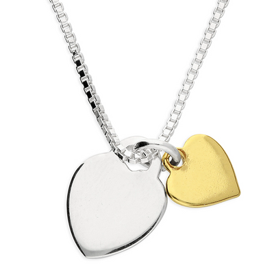 Gold & Silver Double Heart Necklace