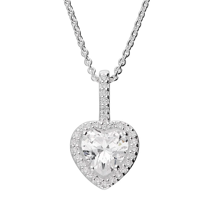 Crystal Halo Heart Necklace