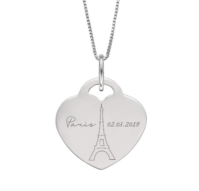 Engravable Heart Lock Pendant