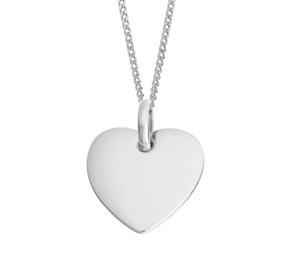 Solid Heart Engravable Pendant