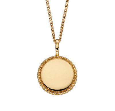 Engravable Gold Bobble Disc Pendant