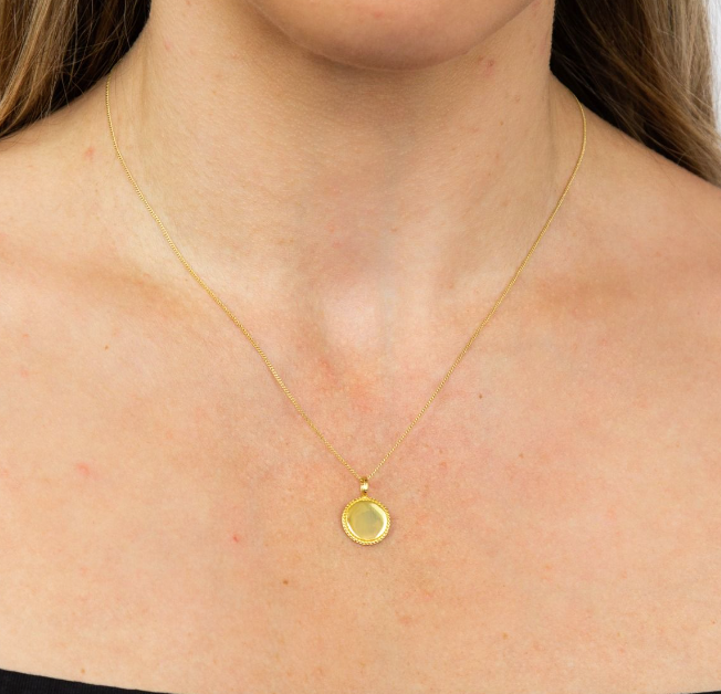 Engravable Gold Bobble Disc Pendant