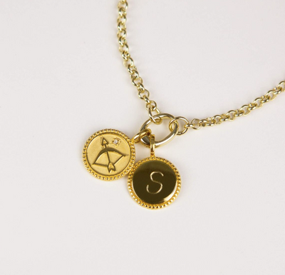 Engravable Gold Bobble Disc Pendant