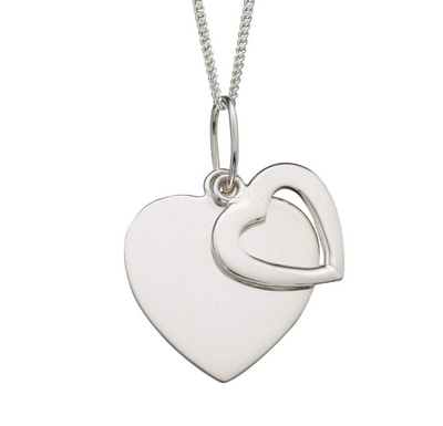 Double Heart Engravable Pendant