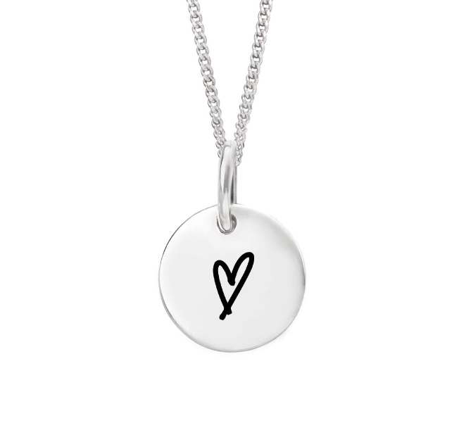 Engravable Small Silver Disc Pendant